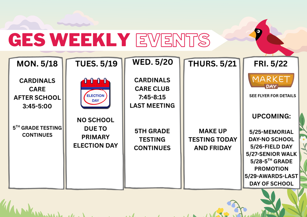 weekly events at GES