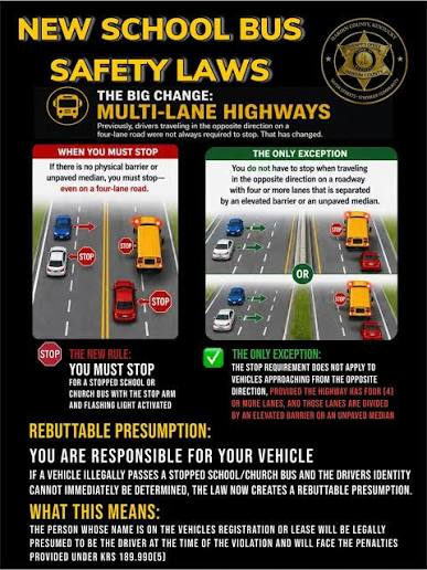 new school bus safety laws flyer