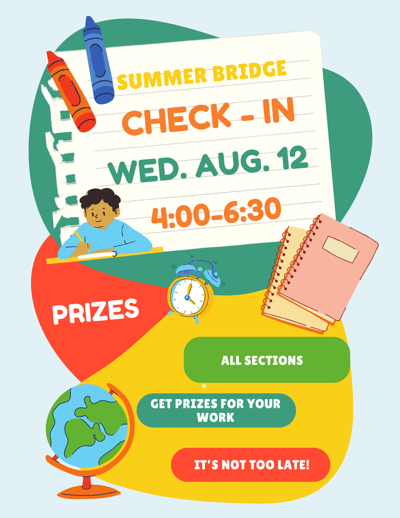 Last summer bridge check in Aug 12,  4-6:30