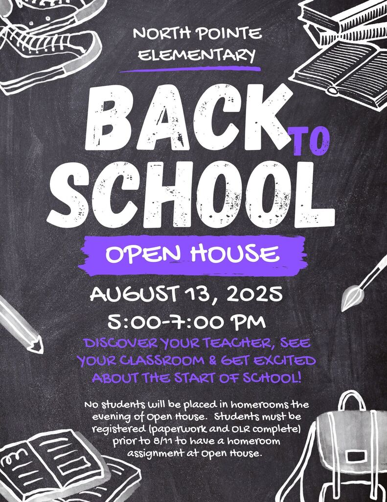 Back to School Open House on 8/13 from 5:00-7:00 PM