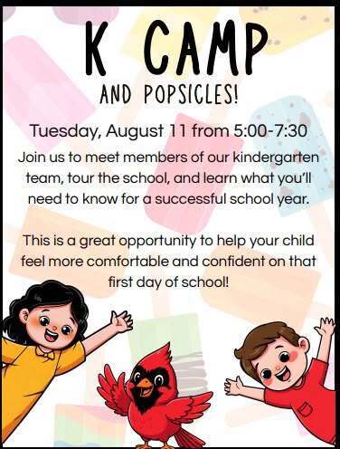 Kindergarten Camp Tues. Aug 11-5:00-7:30