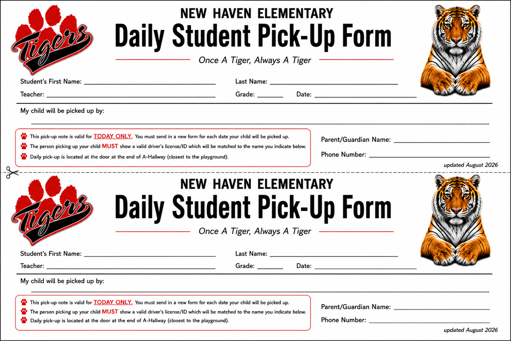 Daily Pick-Up Note