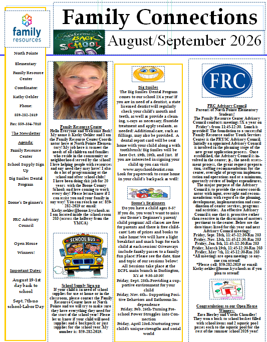 FRC newsletter August/Sept. 2026