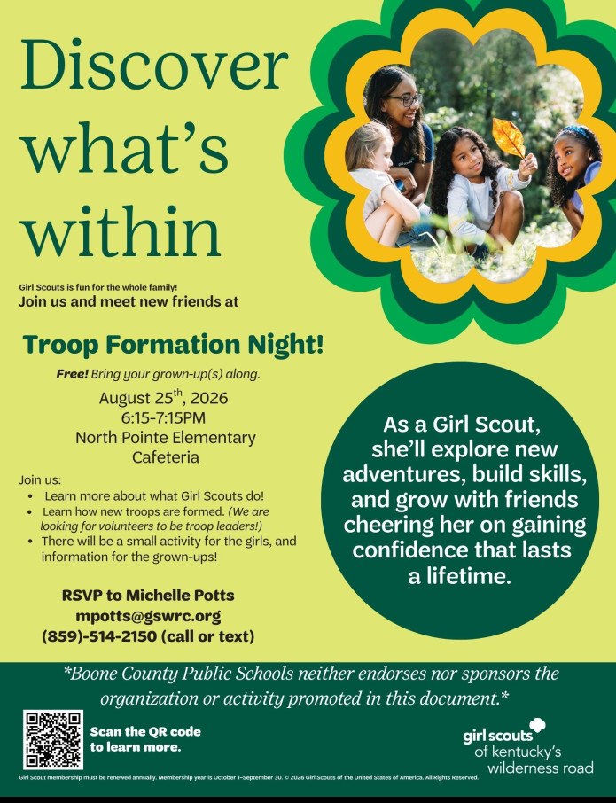 Gir Scout Troop Formation Night!