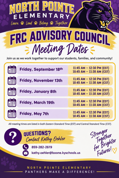 Advisory council meeting dates