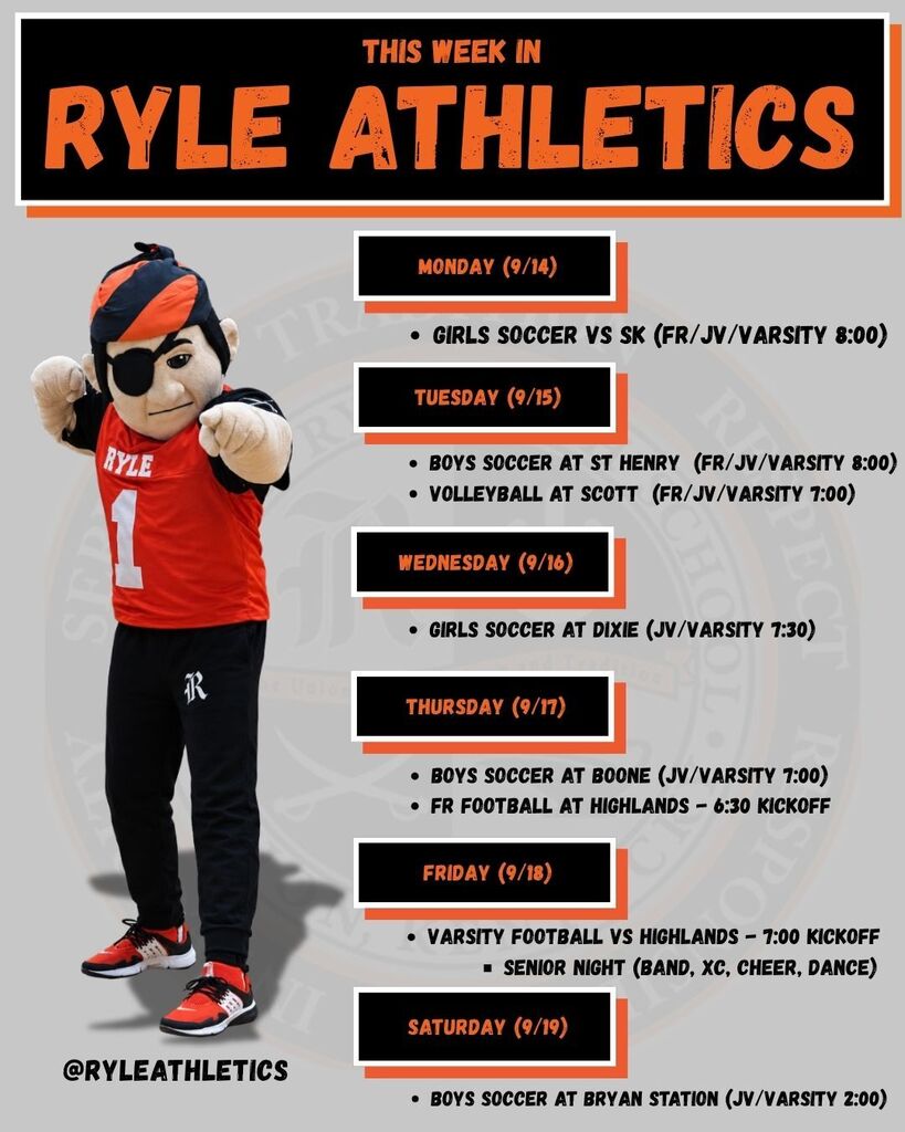 Weekly Athletic Calendar