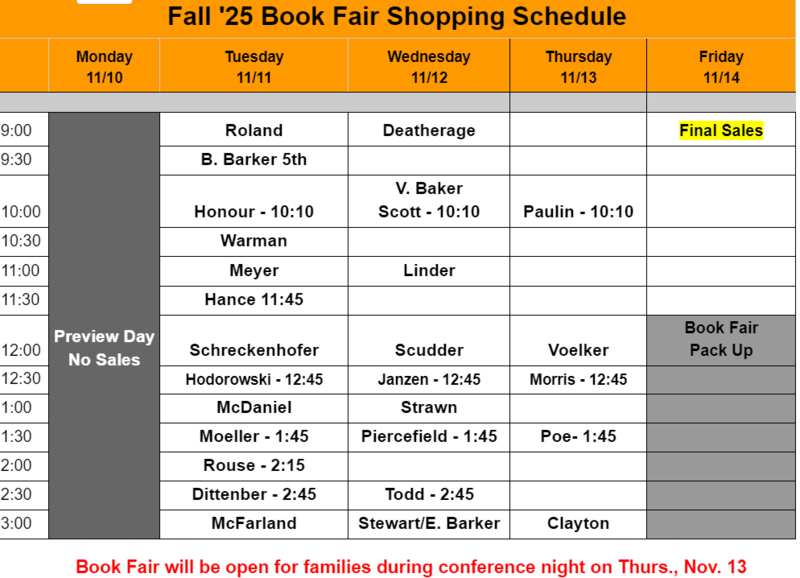 Book fair schedule