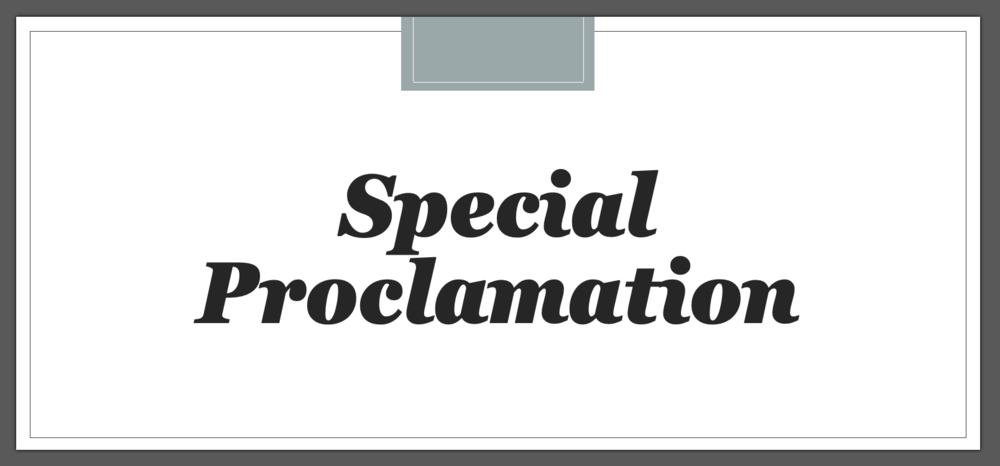 Special Proclamation 