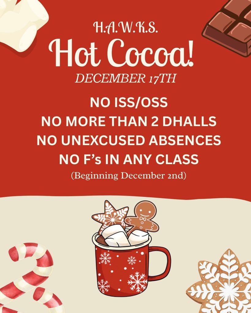 PBIS Reward which is a picture of a hot cocoa cup with requirements