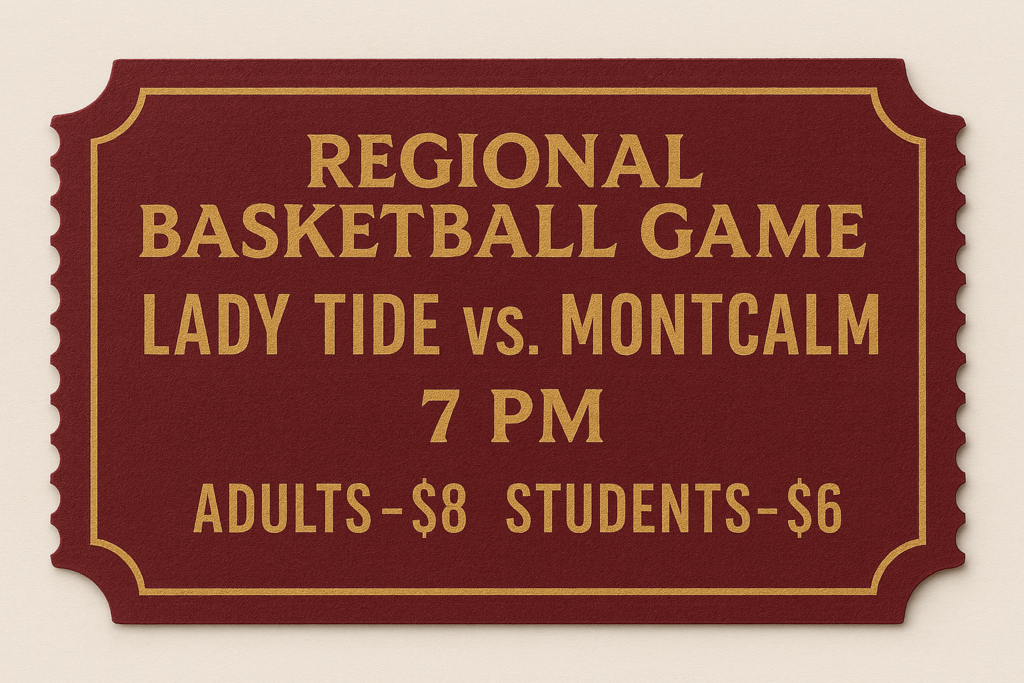 Advertisement for basketball game