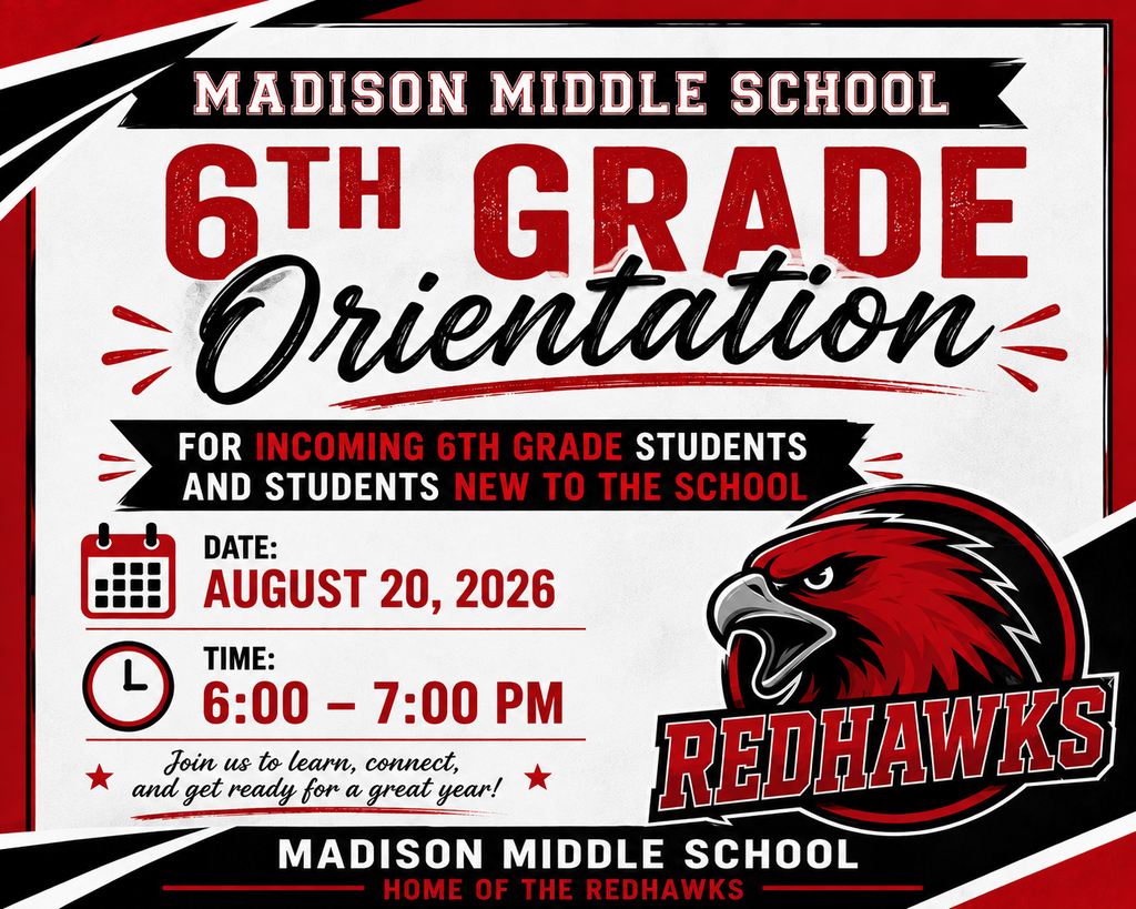 a poster of sixth grade orientation date and time