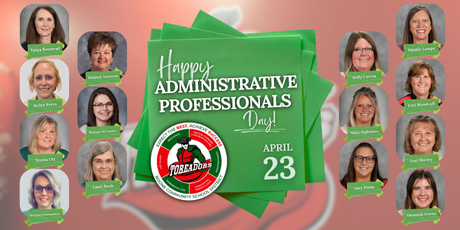 Graphic shows that it's Administrative Professionals Day