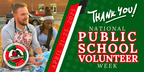 Graphic shows that it's National Public School Volunteer Week