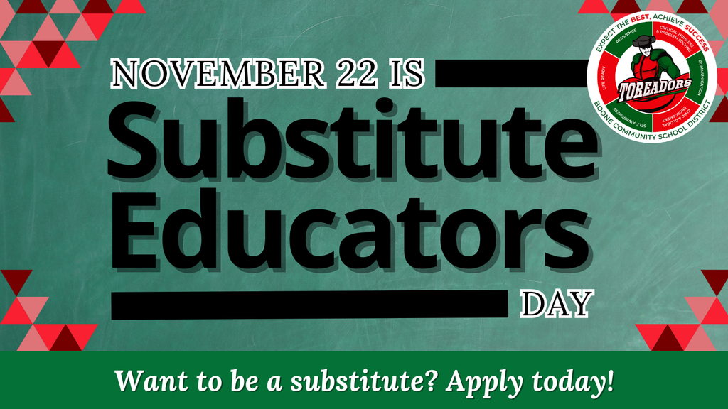 Graphic shows that today is National Substitute Educators Day