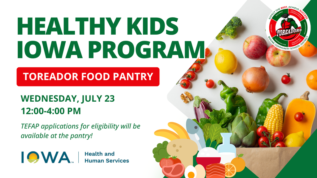 Healthy kids iowa program, toreador food pantry