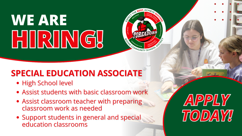 We are hiring: special education associate! Apply today!