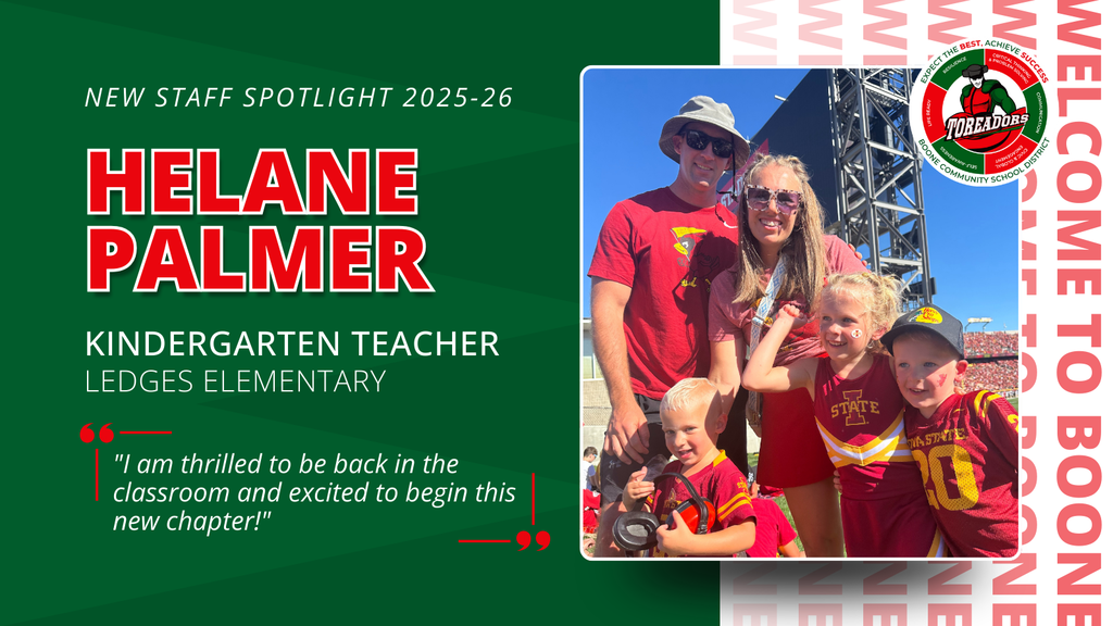 New staff spotlight 2025-26: Helane Palmer, Kindergarten Teacher, Ledges Elementary.