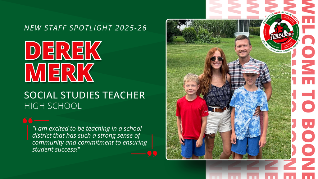 New staff spotlight 2025-26: Derek Merk, Social Studies Teacher, High School