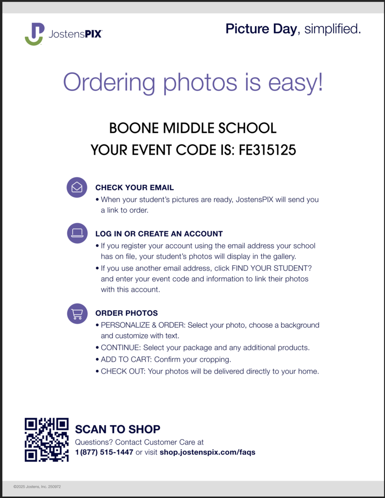 This Friday is Picture Day at Boone Middle School