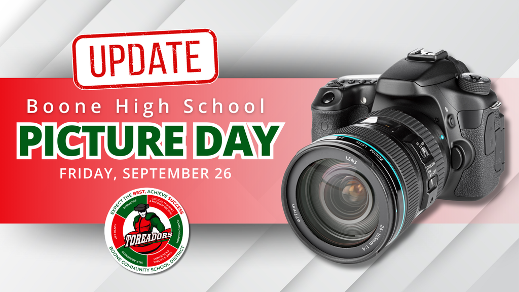 UPDATE: Boone High School Picture Day Friday, September 26