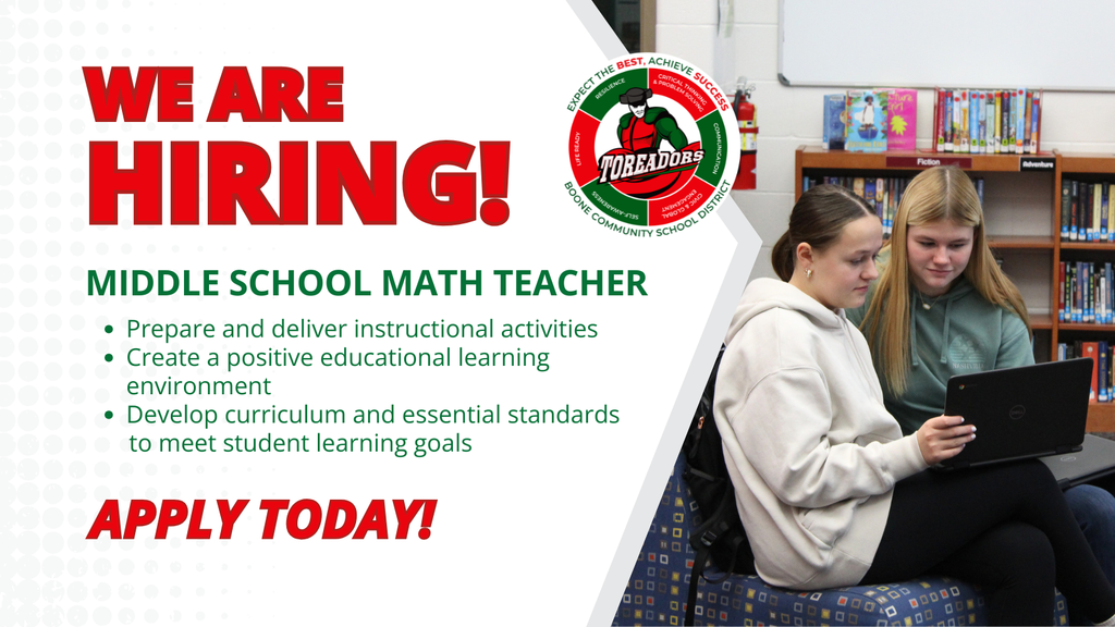 We are hiring: Middle School Math Teacher! Apply today!