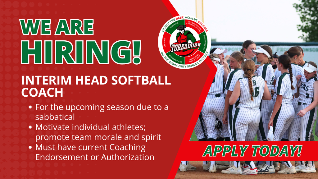 We are hiring! Interim Head Softball Coach - apply today!