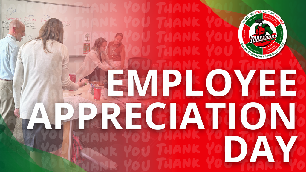 Colleagues gathered around a table sharing coffee and snacks during Employee Appreciation Day celebration.