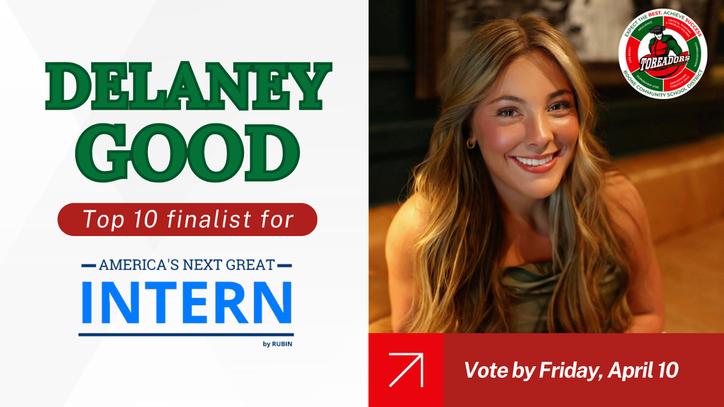 Delaney Good named a top 10 finalist for America's Next Great Intern! Vote for her by Friday, April 10.