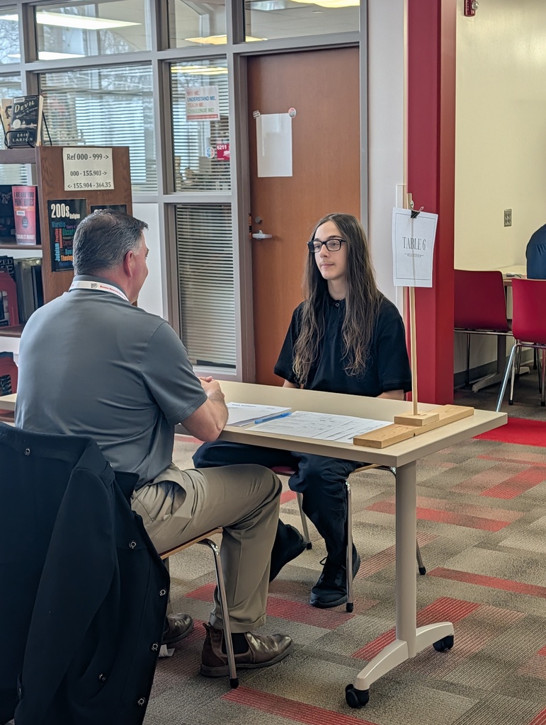BHS student completing a mock interview