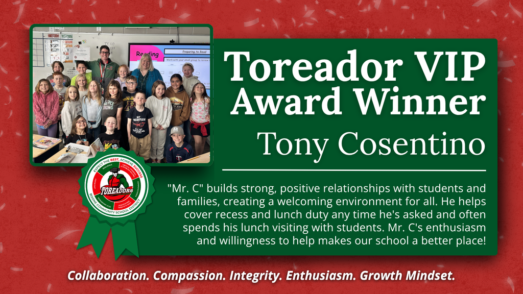 Toreador VIP Award winner Tony cosentino.