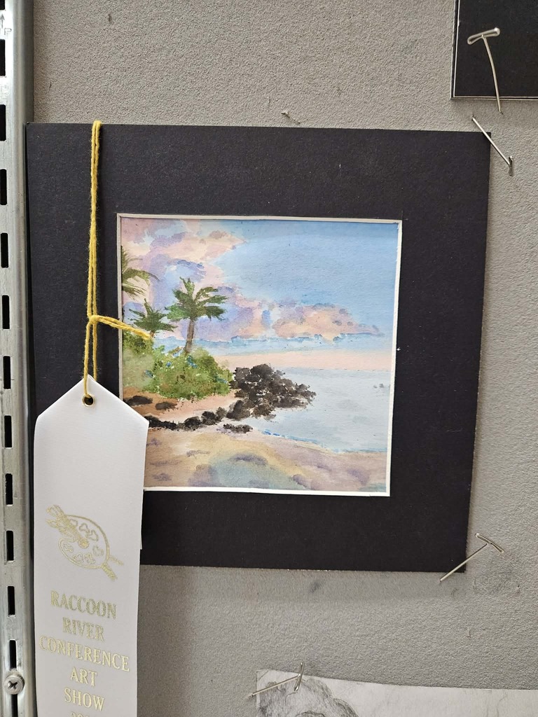 Art drawing of a scene in Hawaii.