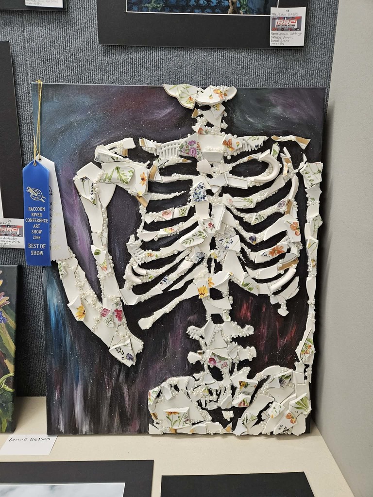Art piece of a skeleton.