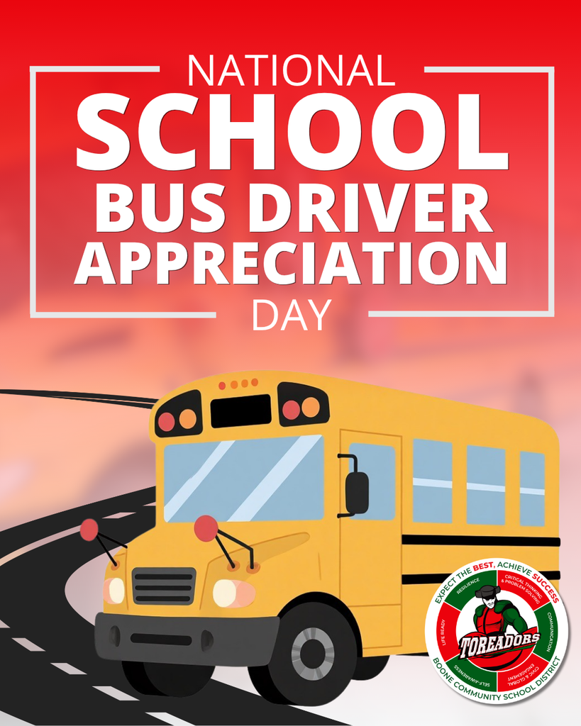 Illustration of a yellow school bus on a winding road with text honoring National School Bus Driver Appreciation Day.