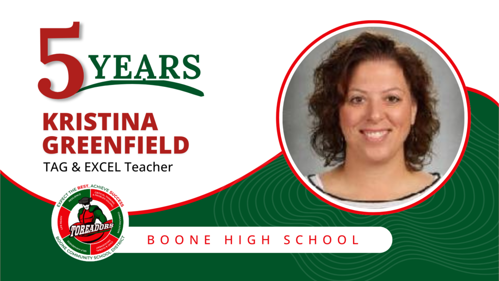 Graphic recognizes employee for 5 years of service