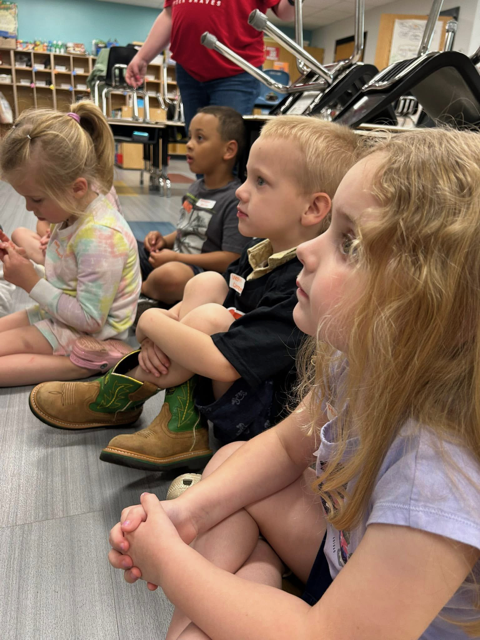 students listen in class