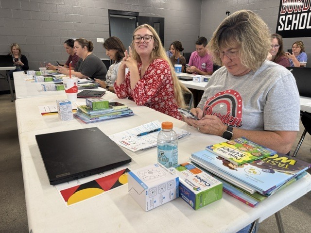 Second grade teachers sending an intentional text to someone who brings a great attitude and perspective