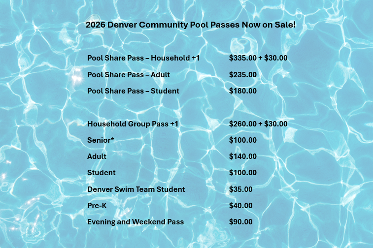 Pool Passes in season rates