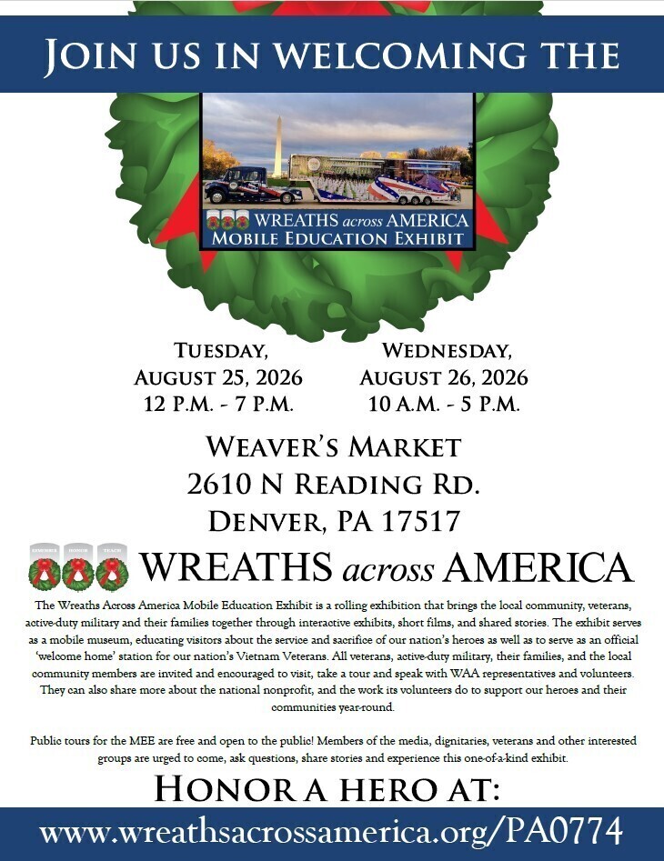 Wreaths Across America Mobile Education Exhibit Flyer
