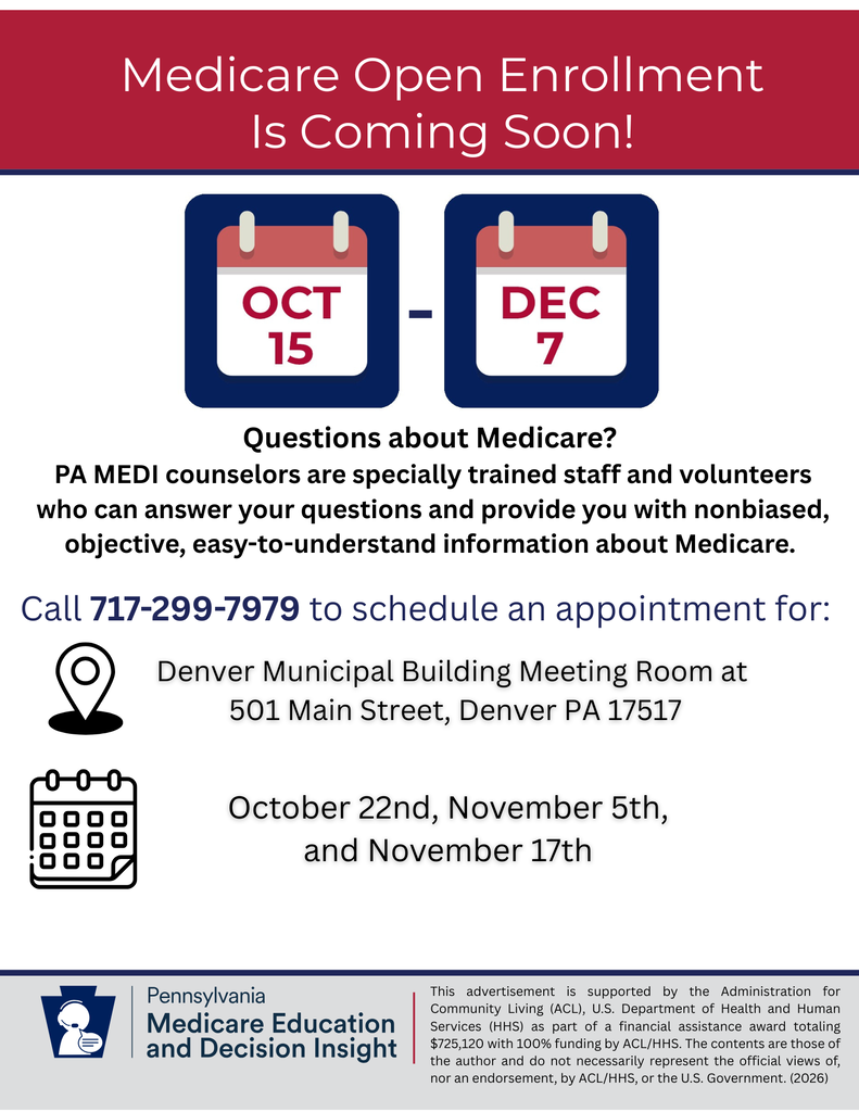 Medicare open enrollment appointment flyer