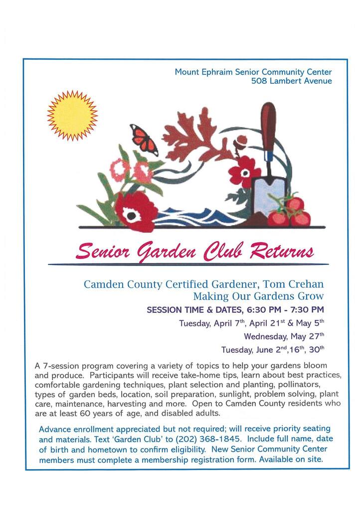Senior Garden Club Returns