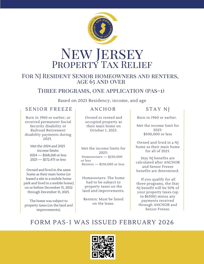 NJ Property Tax Relief Guidelines