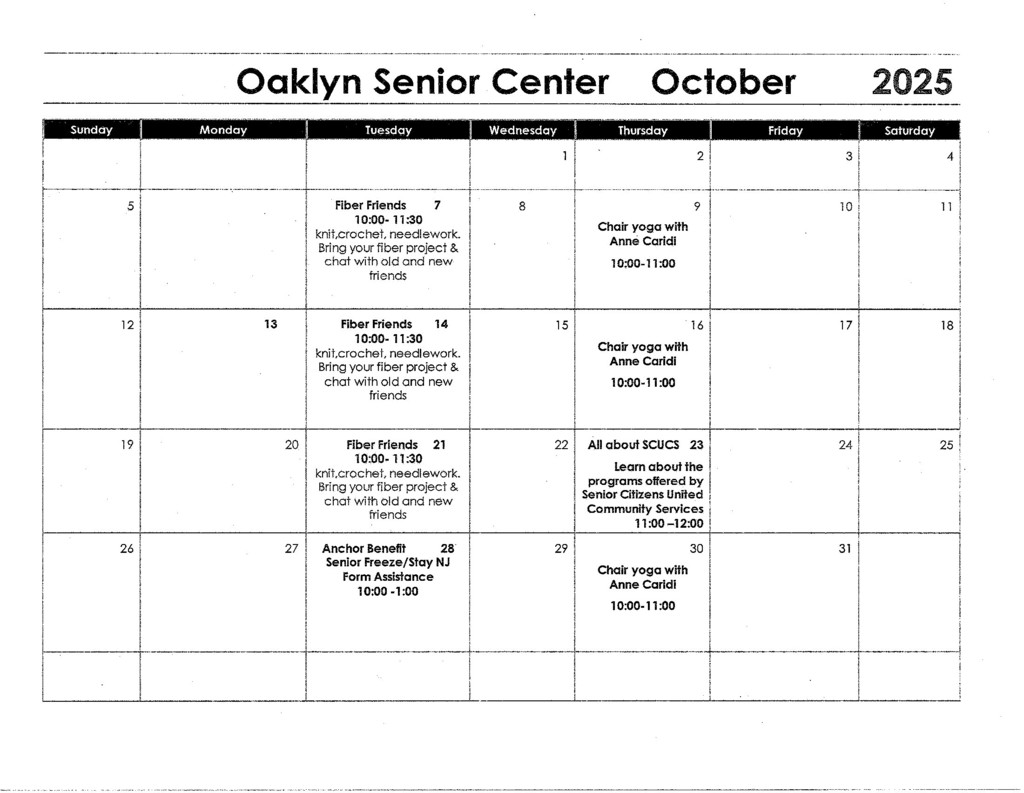 October Senior Center