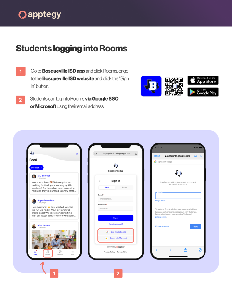 Student Login Information for New App