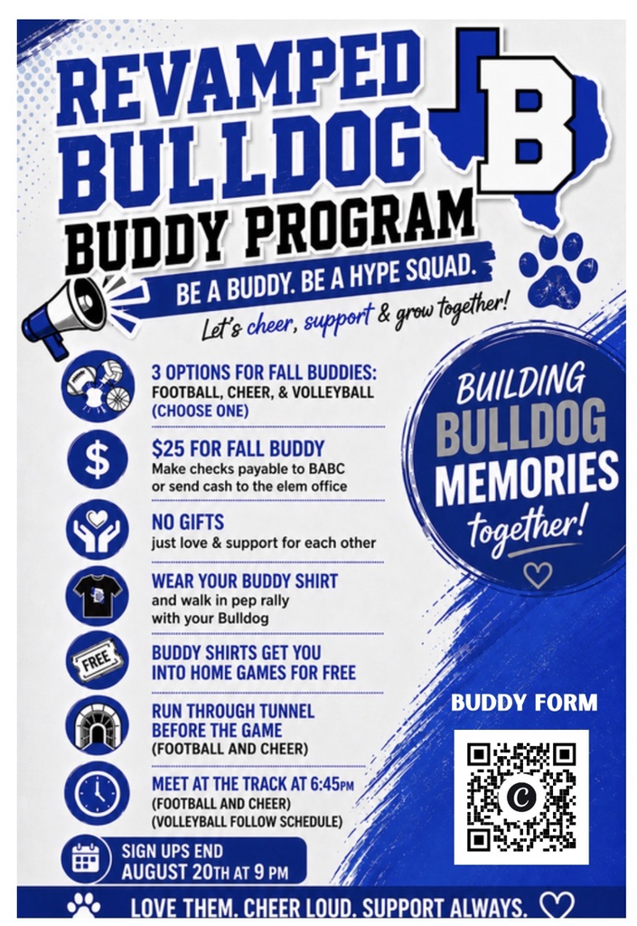 Bulldog Buddy form (Kinder - 5th grade)