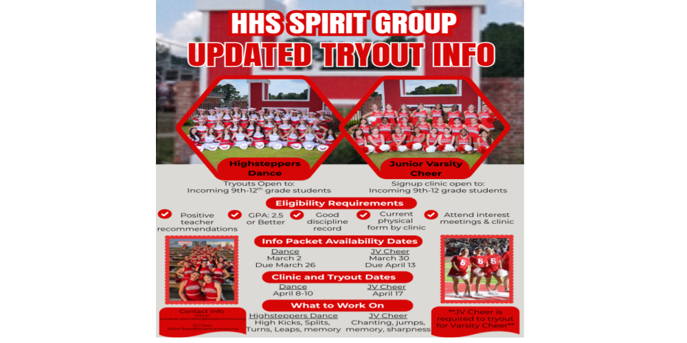 Information about tryouts and dates