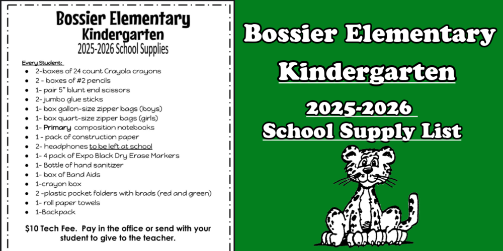Kindergarten School Supply List
