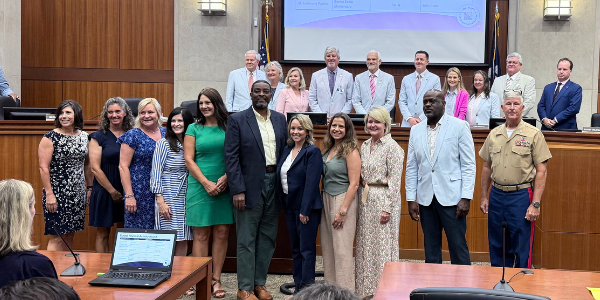 group photo of PE Awards at BESE meeting.