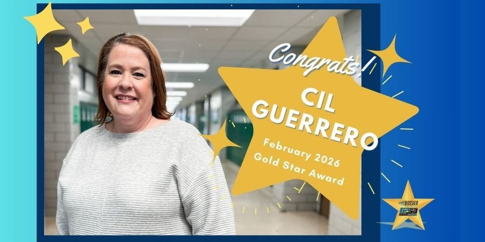 Cil Guerrero is pictured with the text "Congrats! Cil Guerrero/February 2026 Gold Star Award"