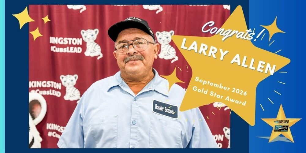 Photo of Larry Allen.  The caption says "Congrats! Larry Allen. September 2026 Gold Star Award." 