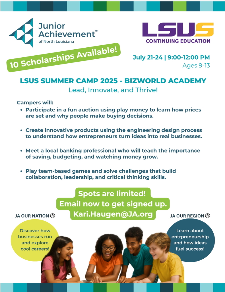 2025-26_LSUS/Junior Achievement Summer Camp Scholarship Opportunities!
